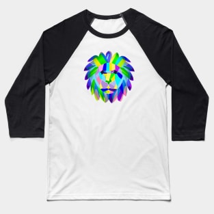 Cute Colorful Lion Shape Head Drawing Baseball T-Shirt